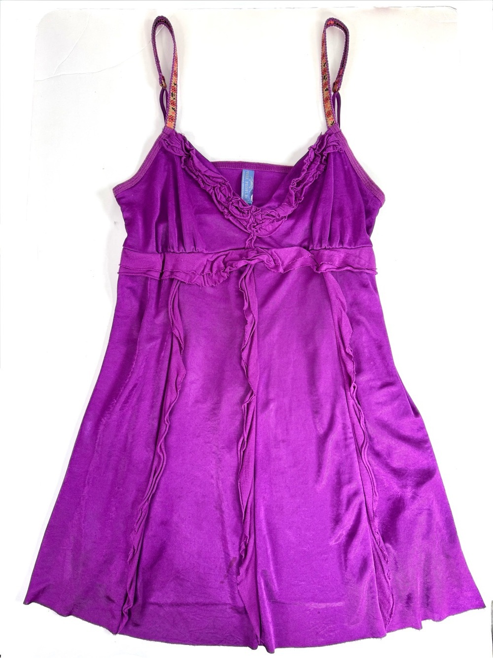 VINTAGE FREE PEOPLE Y2K Purple V-Neck Adjustable Strap S/P Babydoll Camisole - Picture 4 of 14